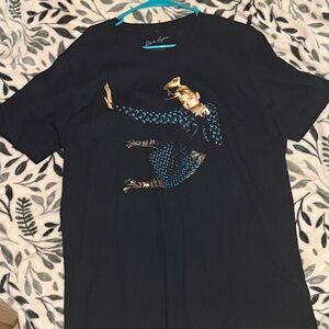 Black Graphic T-Shirt with Dancing Figure